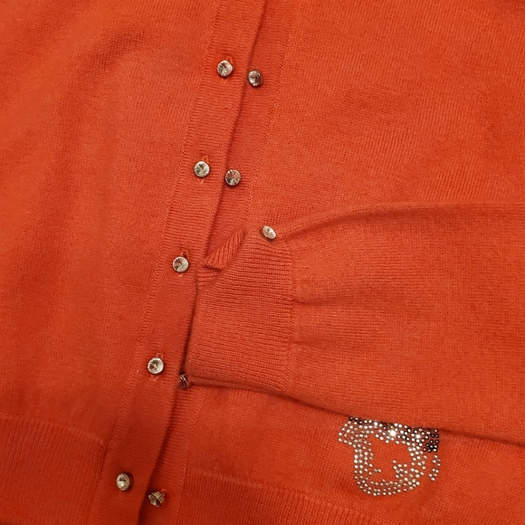 💥💫HOST PICK!💥💫DEAL!Cardigan Cozy Roberta Scarpa orange sexy cardi.size 10 - Picture 10 of 12
